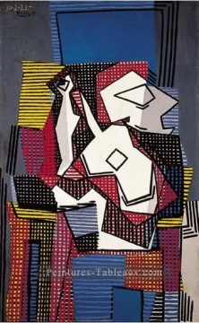 Bouteille guitare et compotier 1922 cubiste Pablo Picasso Peinture à l'huile